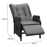 Living Fusion Beau PE Rattan Outdoor Reclining Lounges
