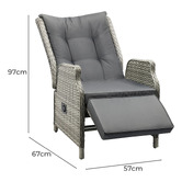 Living Fusion Beau PE Rattan Outdoor Reclining Lounges