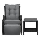 Living Fusion 2 Piece Beau PE Rattan Outdoor Lounge &amp; Side Table Set