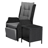 Living Fusion 2 Piece Beau PE Rattan Outdoor Lounge &amp; Side Table Set