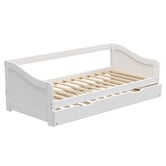 Living Fusion Olive Pine Wood Single Trundle Bed