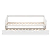 Living Fusion Olive Pine Wood Single Trundle Bed