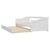 Living Fusion Olive Pine Wood Single Trundle Bed
