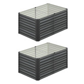 Living Fusion Grey Pierre Galvanised Steel Garden Beds