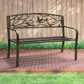 Living Fusion 3 Seater Bird Arman Steel Garden Bench