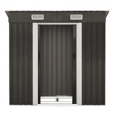 Living Fusion Edison Galvanised Steel Storage Shed with Base