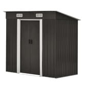 Living Fusion Edison Galvanised Steel Storage Shed with Base