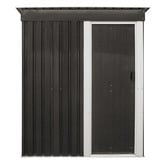 Living Fusion Dark Grey Edison Galvanised Steel Storage Shed