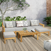 Living Fusion 6 Seater Ivan Outdoor Sofa &amp; Table Set