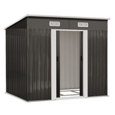 Living Fusion Edison Galvanised Steel Storage Shed with Base