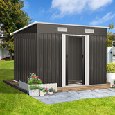 Living Fusion Edison Galvanised Steel Storage Shed with Base