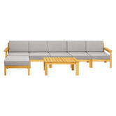 Living Fusion 6 Seater Ivan Fir Wood Outdoor Sofa &amp; Table Set