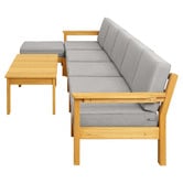 Living Fusion 6 Seater Ivan Fir Wood Outdoor Sofa &amp; Table Set