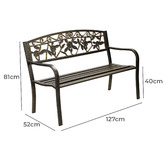 Living Fusion 3 Seater Rose Arman Steel Garden Bench