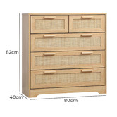 Living Fusion Holly Rattan 5 Drawer Chest