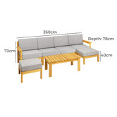 Living Fusion 6 Seater Ivan Outdoor Sofa &amp; Table Set