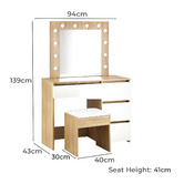 Living Fusion 2 Piece Janet Dressing Table &amp; Stool Set