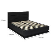 Living Fusion Nate Faux Leather Bed Frame with LED