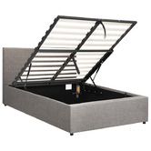 Living Fusion Grey Aldan Gas Lift Storage Bed Frame