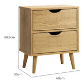 Living Fusion Aldan 2 Drawer Bedside Table