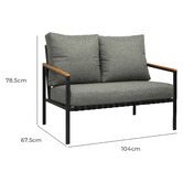 Living Fusion 2 Seater Lena Outdoor Sofa &amp; Side Table Set