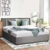 Living Fusion Grey Aldan Gas Lift Storage Bed Frame