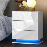 Living Fusion Galland 3 Drawer Bedside Table with LED