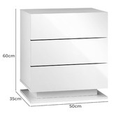 Living Fusion Galland 3 Drawer Bedside Table with LED