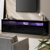 Living Fusion 180cm Galland 2 Drawer Entertainment Unit with LED.Light