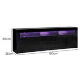 Living Fusion 180cm Galland 2 Drawer Entertainment Unit with LED.Light