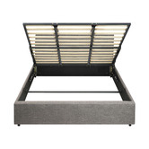 Living Fusion Grey Aldan Gas Lift Storage Bed Frame