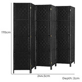 Living Fusion 6 Panel Shyla Pine Wood Room Divider