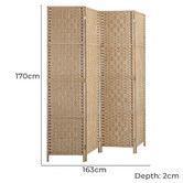Living Fusion 4 Panel Shyla Pine Wood Room Divider