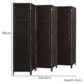 Living Fusion 6 Panel Shyla Pine Wood Room Divider