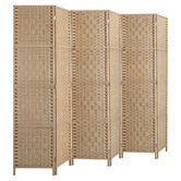 Living Fusion 6 Panel Shyla Pine Wood Room Divider