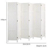 Living Fusion 6 Panel Shyla Pine Wood Room Divider