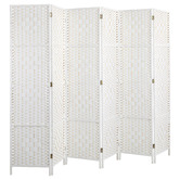 Living Fusion 6 Panel Shyla Pine Wood Room Divider