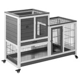 Living Fusion Ketch Fir Wood &amp; Mesh Wire Rabbit Hutch