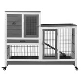 Living Fusion Ketch Fir Wood &amp; Mesh Wire Rabbit Hutch