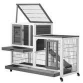 Living Fusion Ketch Fir Wood &amp; Mesh Wire Rabbit Hutch