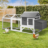 Living Fusion Ketch Fir Wood &amp; Mesh Wire Chicken Coop