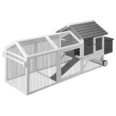 Living Fusion Ketch Fir Wood &amp; Mesh Wire Chicken Coop