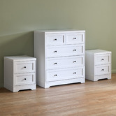 Living Fusion White Aurora 2 Drawer Bedside Table