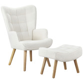 Living Fusion 2 Piece Leander Boucle Armchair &amp; Footstool Set