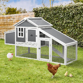 Living Fusion Anthea Fir Wood &amp; Mesh Wire Chicken Coop