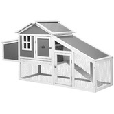 Living Fusion Anthea Fir Wood &amp; Mesh Wire Chicken Coop
