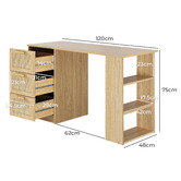 Living Fusion Holly 3 Drawer Rattan Computer Desk