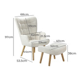 Living Fusion 2 Piece Leander Boucle Armchair &amp; Footstool Set
