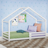 LivingFusion Kids' Yumi Pine Wood House Bed Single | Temple & Webster