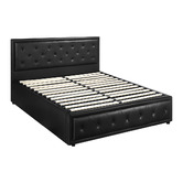 Living Fusion Black Audrey Gas Lift Storage Bed Frame